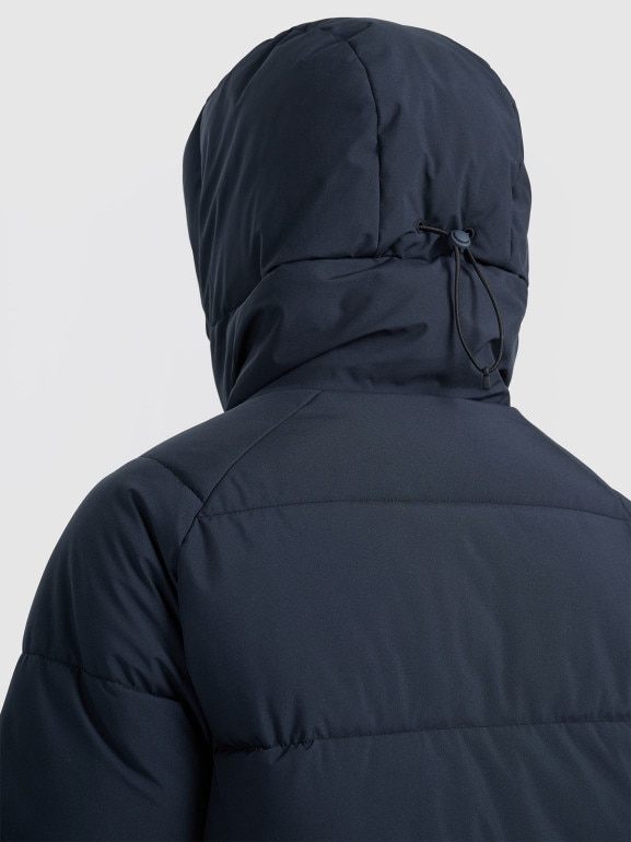 Damski płaszcz puchowy pikowany 4F 4FWAW25TDJAF587 - czarny