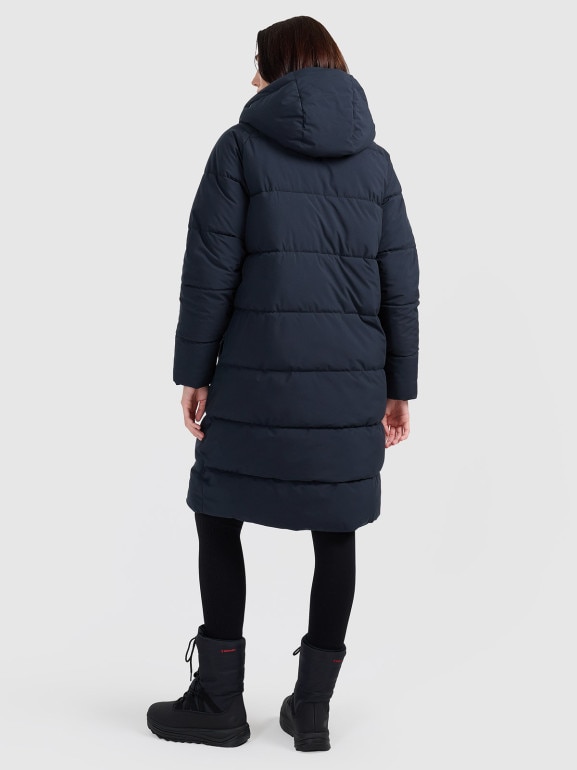 Damski płaszcz puchowy pikowany 4F 4FWAW25TDJAF587 - czarny