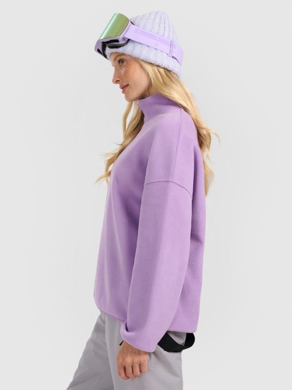 Damski polar oversize 4F 4FRAW25TFLEF449 - fioletowy