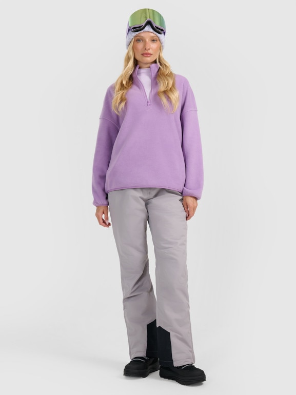 Damski polar oversize 4F 4FRAW25TFLEF449 - fioletowy