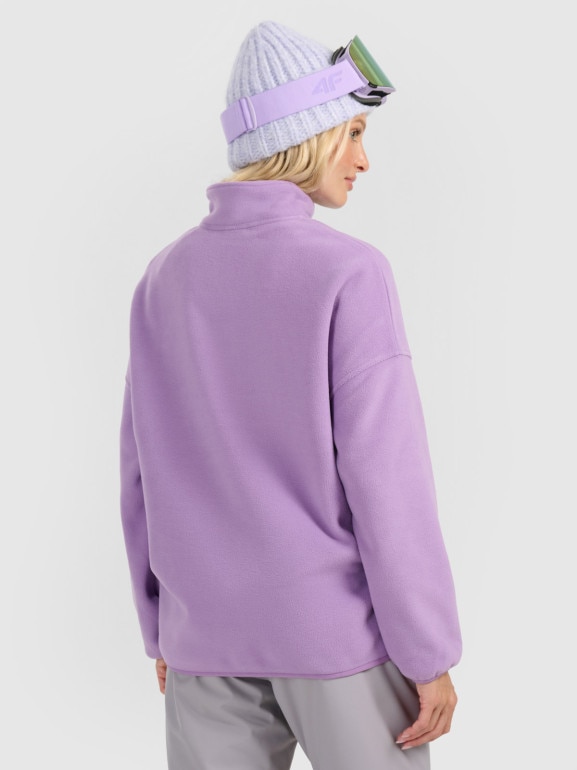 Damski polar oversize 4F 4FRAW25TFLEF449 - fioletowy
