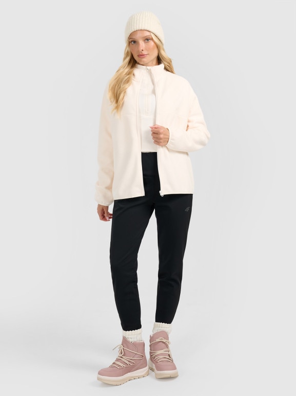 Damski polar oversize 4F 4FRAW25TFLEF450 - biały