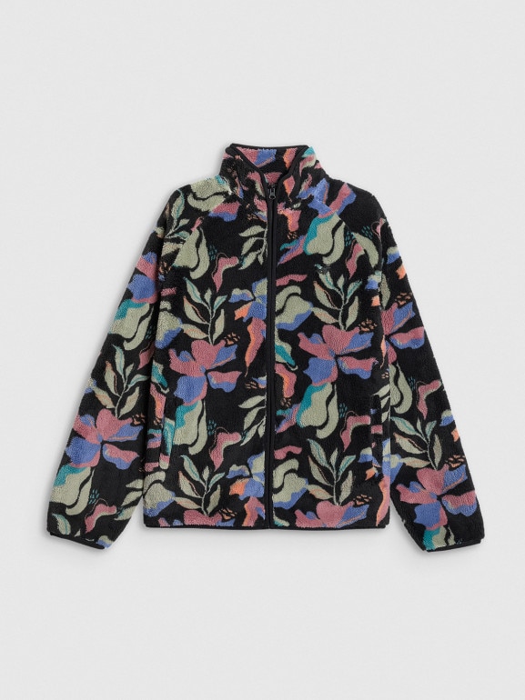 Damski polar rozpinany bez kaptura 4F 4FRAW25TFLEF499 - multikolor