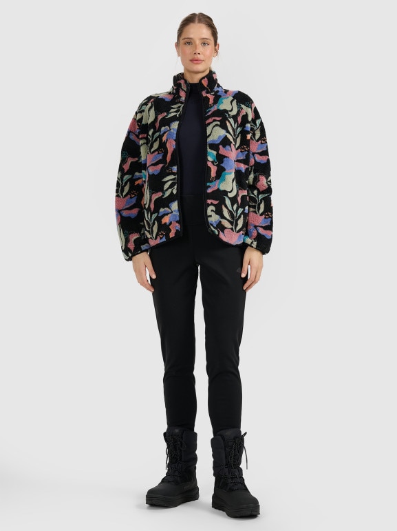 Damski polar rozpinany bez kaptura 4F 4FRAW25TFLEF499 - multikolor