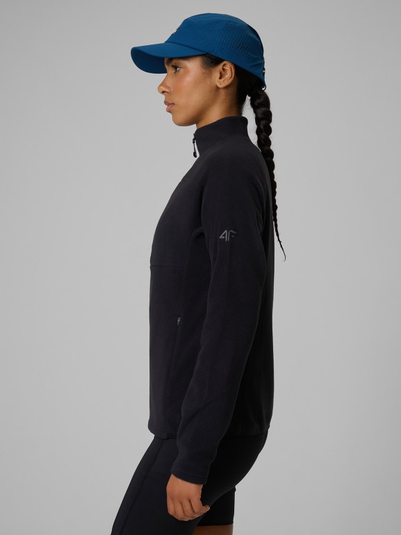 Damski polar rozpinany bez kaptura 4F 4FWSS26TFLEF382 - czarny