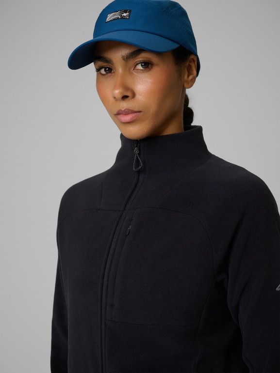 Damski polar rozpinany bez kaptura 4F 4FWSS26TFLEF382 - czarny