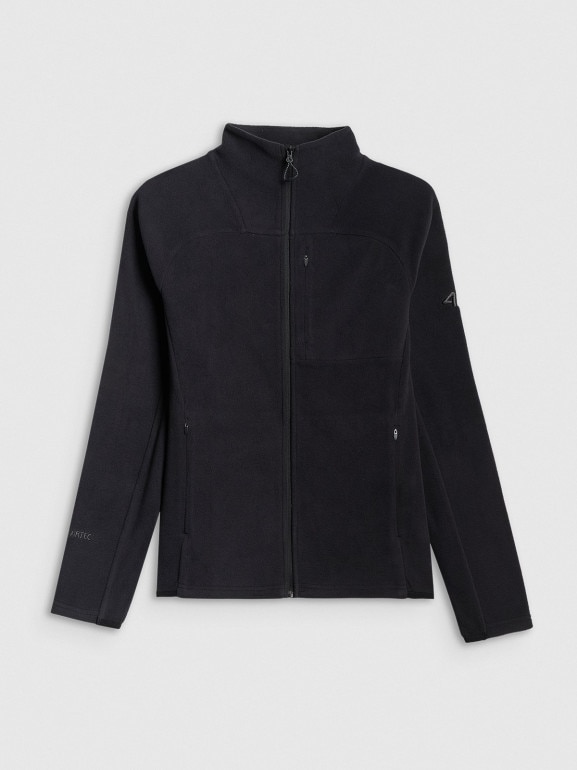 Damski polar rozpinany bez kaptura 4F 4FWSS26TFLEF382 - czarny