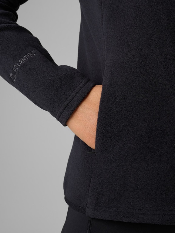 Damski polar rozpinany bez kaptura 4F 4FWSS26TFLEF382 - czarny