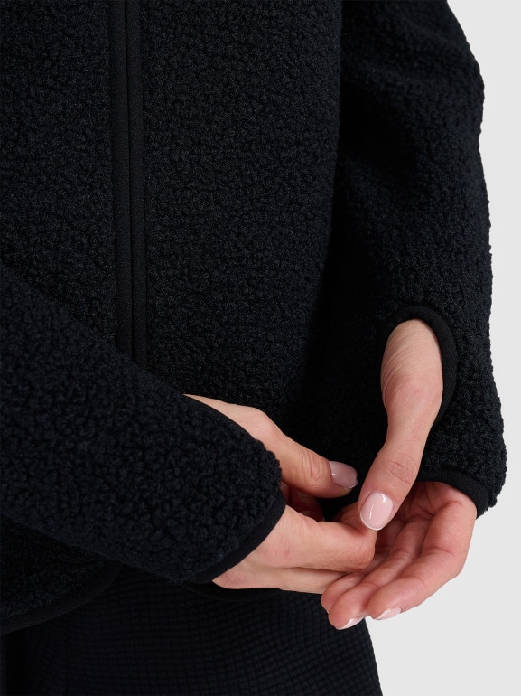 Damski polar szerpa rozpinany bez kaptura 4F 4FWAW25TFLEF328 - czarny