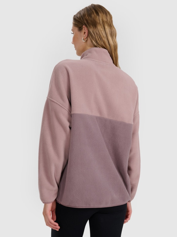 Damski polar ze stójką 4F 4FWAW25TFLEF421 - beżowy