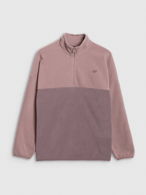 Damski polar ze stójką 4F 4FWAW25TFLEF421 - beżowy