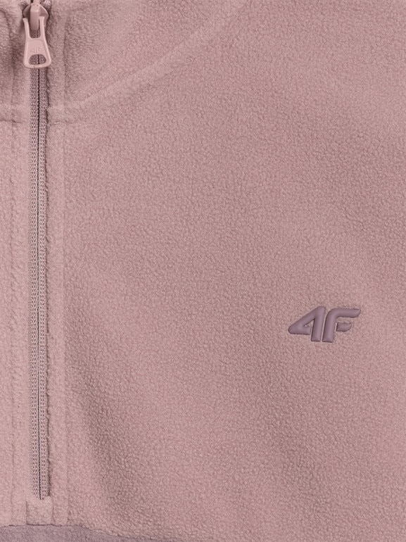 Damski polar ze stójką 4F 4FWAW25TFLEF421 - beżowy