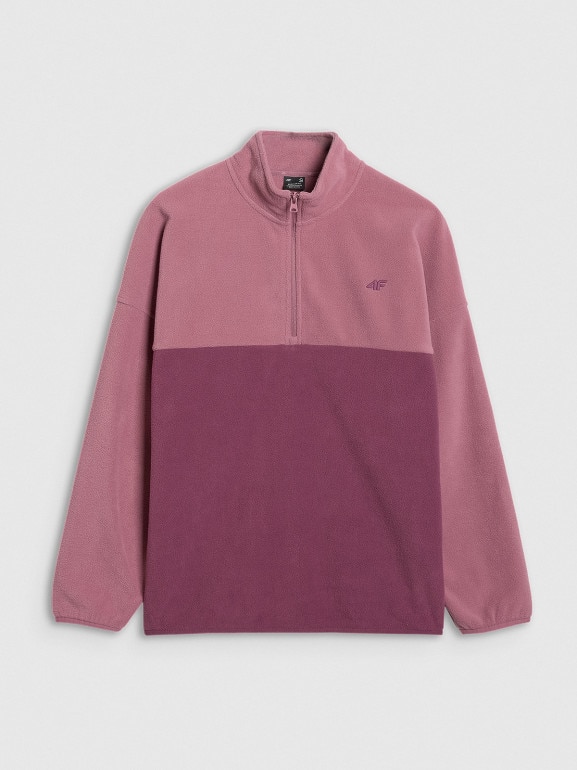 Damski polar ze stójką 4F 4FWAW25TFLEF421 - różowy