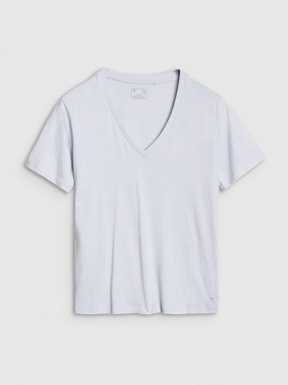 Damski t-shirt basic 4F4FWSS25TTSHF1992 - niebieski