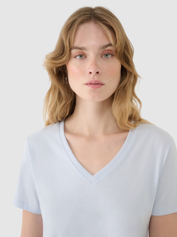 Damski t-shirt basic 4F4FWSS25TTSHF1992 - niebieski