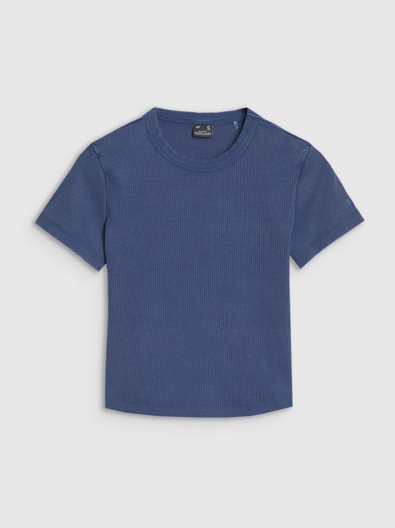 Damski t-shirt basic 4F 4FRSS25TTSHF2696 - granatowy