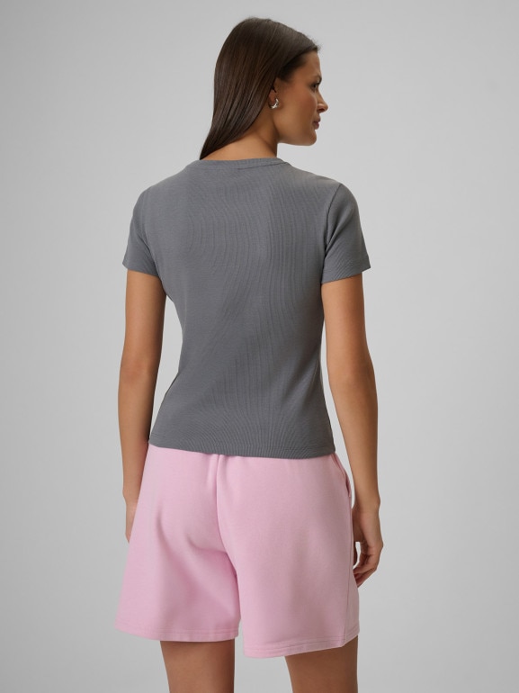 Damski t-shirt basic 4F 4FRSS26TTSHF3629 - szary