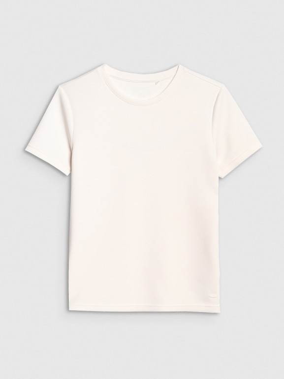 Damski t-shirt basic 4F 4FWAW25TTSHF2712 - biały