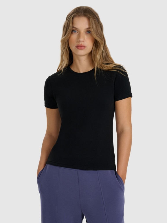 Damski t-shirt basic 4F 4FWAW25TTSHF2712 - czarny