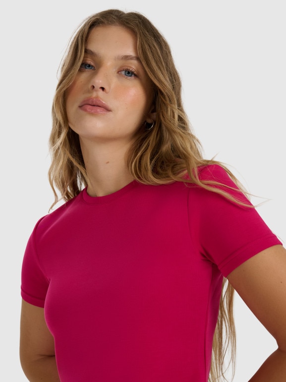 Damski t-shirt basic 4F 4FWAW25TTSHF2712 - czerwony