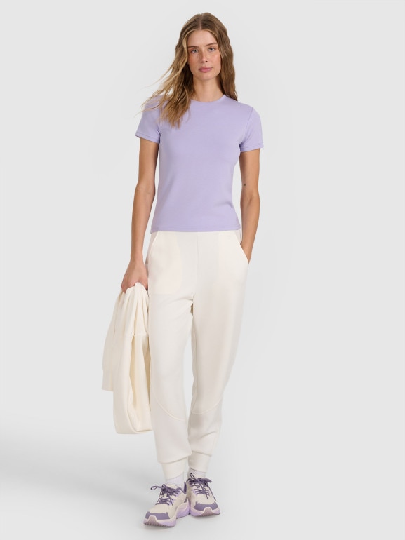 Damski t-shirt basic 4F 4FWAW25TTSHF2712 - fioletowy