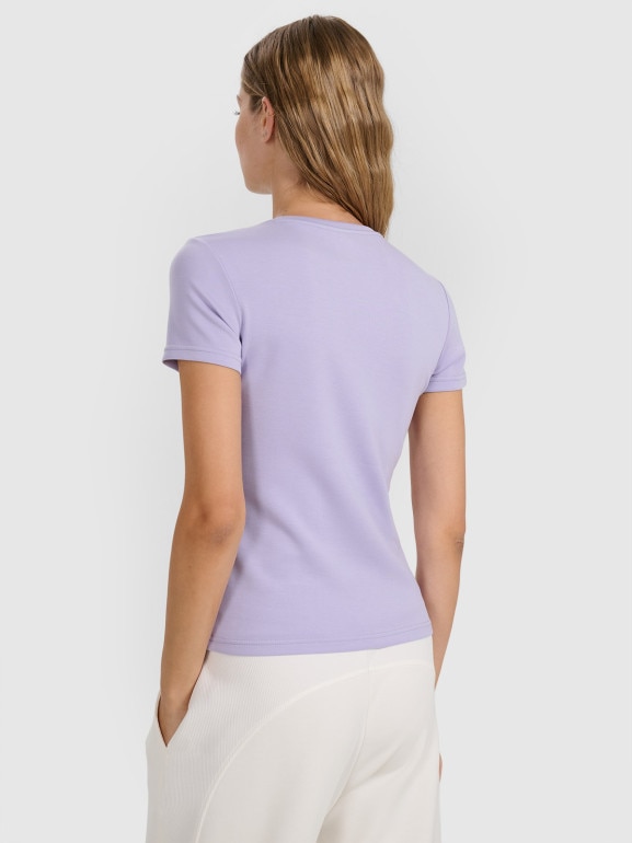 Damski t-shirt basic 4F 4FWAW25TTSHF2712 - fioletowy