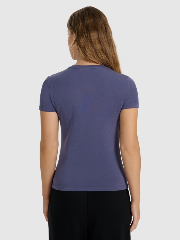 Damski t-shirt basic 4F 4FWAW25TTSHF2712 - niebieski