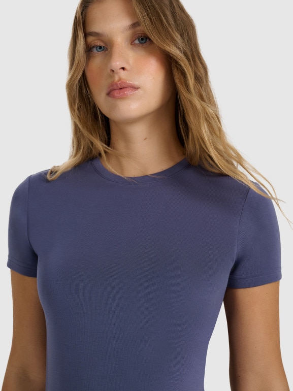 Damski t-shirt basic 4F 4FWAW25TTSHF2712 - niebieski