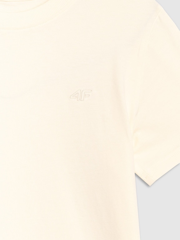 Damski t-shirt basic 4F 4FWAW25TTSHF297 - beżowy