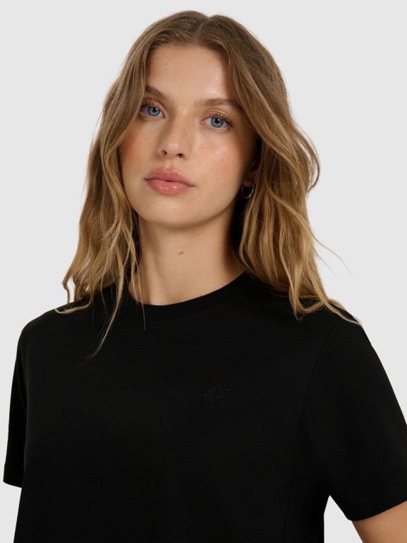Damski t-shirt basic 4F 4FWAW25TTSHF297 - czarny