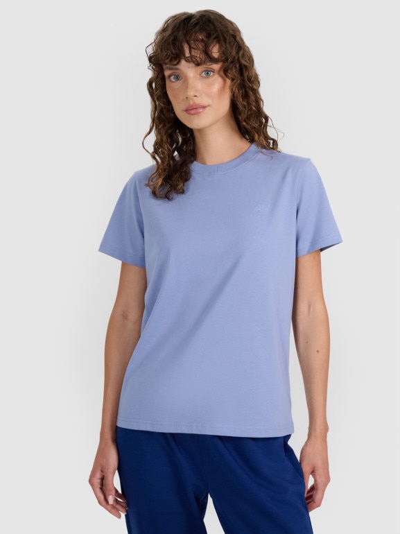 Damski t-shirt basic 4F 4FWAW25TTSHF297 - niebieski