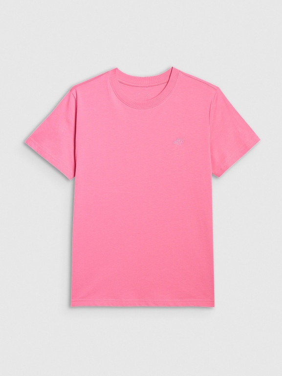 Damski t-shirt basic 4F 4FWAW25TTSHF297 - różowy