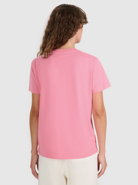 Damski t-shirt basic 4F 4FWAW25TTSHF297 - różowy