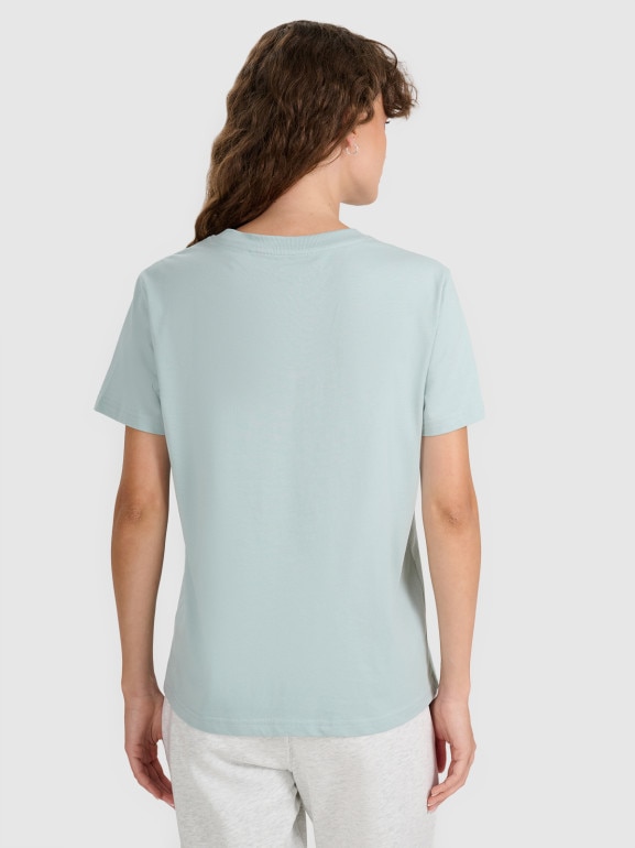 Damski t-shirt basic 4F 4FWAW25TTSHF297 - zielony