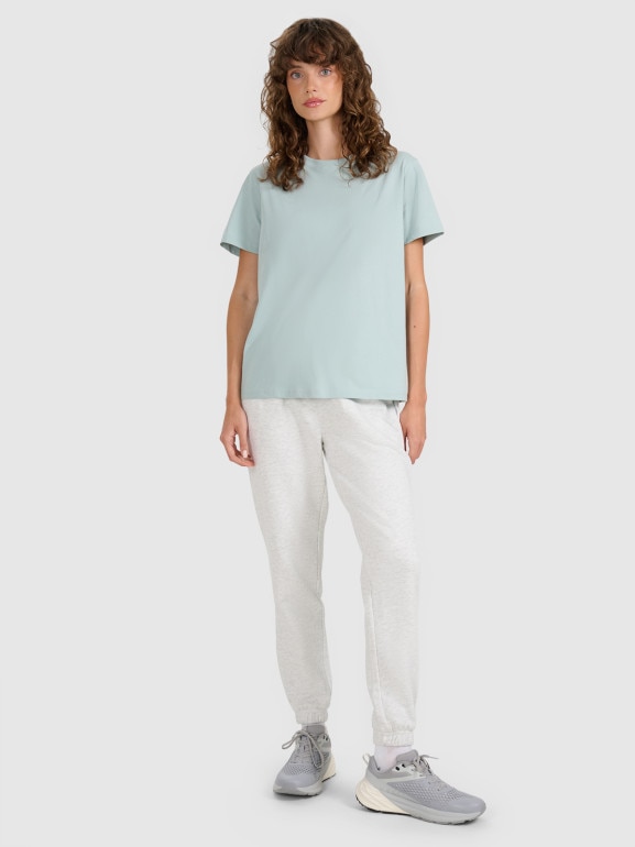 Damski t-shirt basic 4F 4FWAW25TTSHF297 - zielony