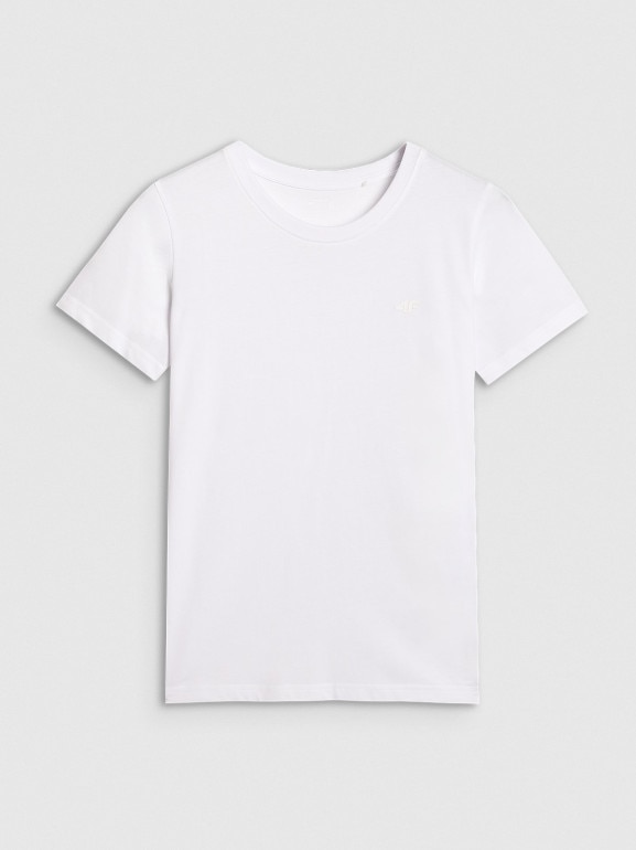 Damski t-shirt basic 4F 4FWMM00TTSHF2356 - biały