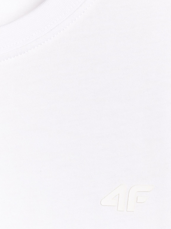 Damski t-shirt basic 4F 4FWMM00TTSHF2356 - biały
