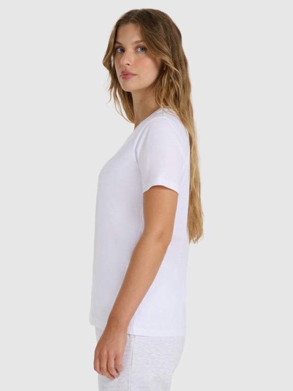 Damski t-shirt basic 4F 4FWMM00TTSHF2356 - biały