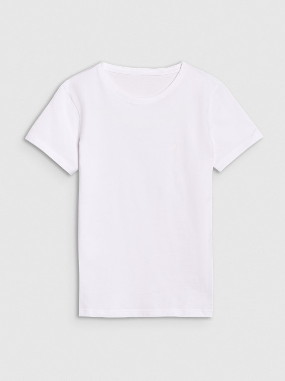 Damski t-shirt basic 4F 4FWMM00TTSHF2673 - biały