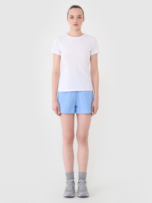 Damski t-shirt basic 4F 4FWMM00TTSHF2673 - biały