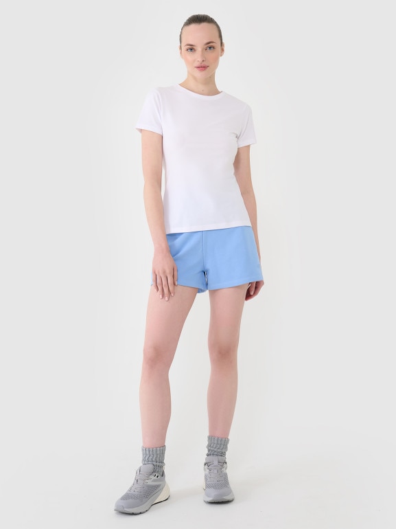 Damski t-shirt basic 4F 4FWMM00TTSHF2673 - biały