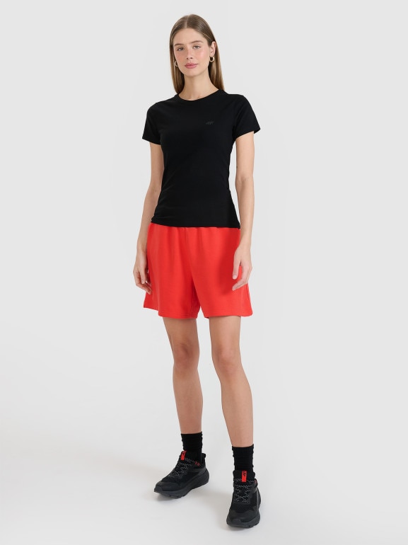 Damski t-shirt basic 4F 4FWMM00TTSHF2673 - czarny