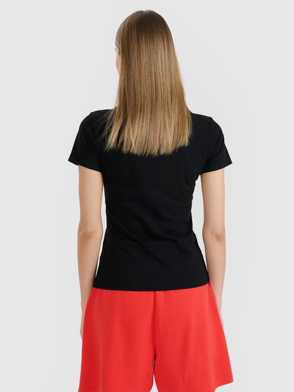 Damski t-shirt basic 4F 4FWMM00TTSHF2673 - czarny