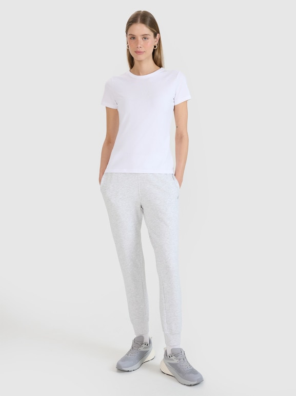 Damski t-shirt basic 4F 4FWMM00TTSHF2674 - biały