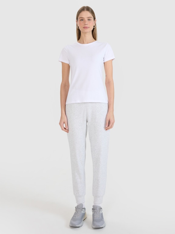 Damski t-shirt basic 4F 4FWMM00TTSHF2674 - biały