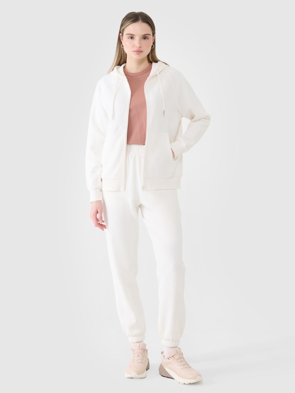 Damski t-shirt basic 4F 4FWSS25TTSHF1991 - beżowy