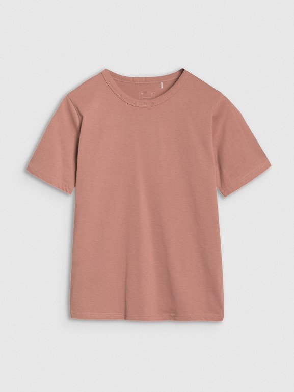 Damski t-shirt basic 4F 4FWSS25TTSHF1991 - beżowy