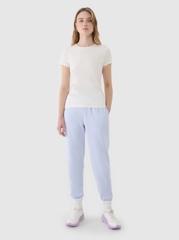 Damski t-shirt basic 4F 4FWSS25TTSHF1995 - biały