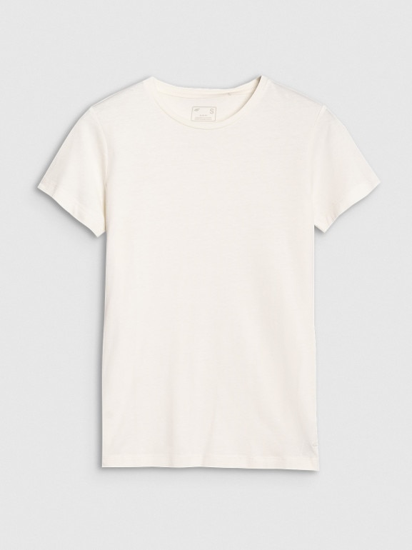 Damski t-shirt basic 4F 4FWSS25TTSHF1995 - biały