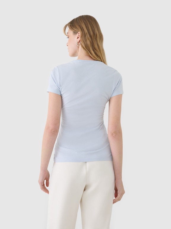 Damski t-shirt basic 4F 4FWSS25TTSHF1995 - niebieski